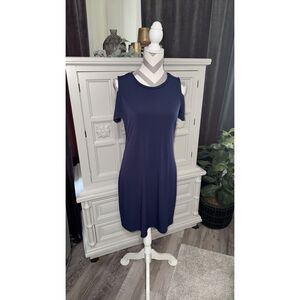 Blue Open Shoulder Dress by Michael Kors - Size Medium